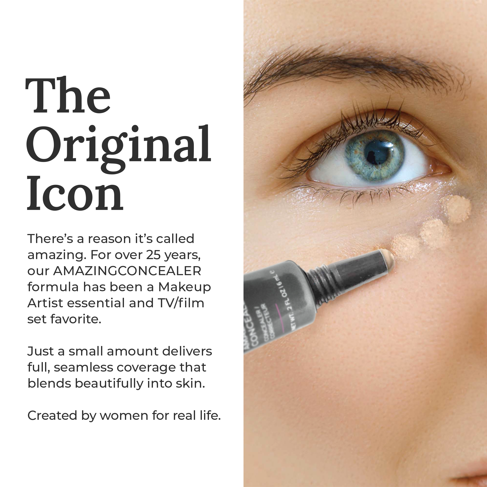 AMAZINGCONCEALER - Full Coverage Waterproof Concealer for Dark Circles & Blemishes